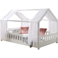 TICAA TiCAA Kinderbett Hausbett mit Tüll Kim 90x200 cm,