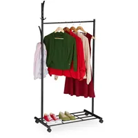 Relaxdays Garderobe mit Rollen, HxBxT: 165 x 80 x