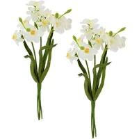 I.GE.A. Kunstblume I.GE.A. "Narzissen", weiß, B:18cm H:38cm L:10cm, Polyester,