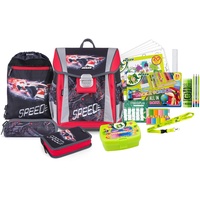 Jolly Schulranzen-Set Classic Formula Kunstfaser schwarz/rot
