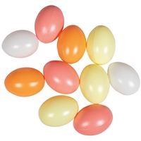 Rayher Plastikeier, 6 cm, apricot/gelb, 4 Farben sortiert, Beutel