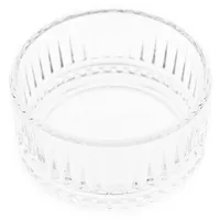 Almina 3-stöckige Glasschale mit Deckel Transparent Riffle Design