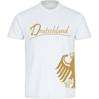 Multifanshop Herren T-Shirt - Deutschland - Adler seitlich Gold