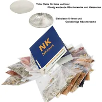 Nklaus 20tlg Set 18x Räucherwerk 1x Räuchersiebe 1x Plättchen