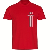 Multifanshop Herren T-Shirt - England - Streifen - Druck