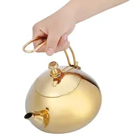 Fdit 1.5L Edelstahl Wasserkocher Klassische Teekanne MEHRWEG VERPACKUNG socialme-eu(Gold)