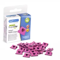 Rapesco 1334 Supaclip 40 Herzen Nachfüllklammern, Fuchsia, 100 Stück