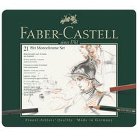 Faber-Castell PITT Monochrome medium Metalletui 21er Set