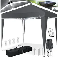 Kesser Pavillon Faltpavillon 3x3m mit led Beleuchtung Solar Fernbedienung