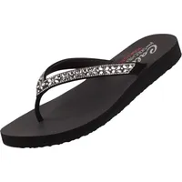SKECHERS Damen Cali Meditation Butterfly Garden, Schwarzer Mitobuck-Edelstein Rhiestone-Besatz,