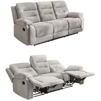 Luma-home Federkern Relax Sofa mit Liegefunktion 3er Couch Stoff