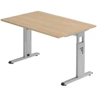 Bümö Schreibtisch Eiche Braun / Silber