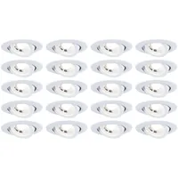 Paulmann 99997 LED Einbauleuchte 20er-Pack schwenkbar 82mm 70° 20x4,8W