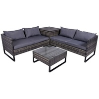 Garden Pleasure RAMIRA - Stahl, Kunststoffgeflecht, mit Aufbewahrung 970397-1