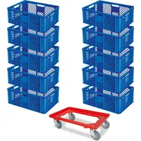 BRB-Lagertechnik BRB 10 Euroboxen, 600x400x240 mm, blau + GRATIS