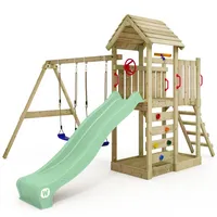 Wickey Spielturm MultiFlyer Holzdach mit Schaukel & Rutsche, Kletterturm