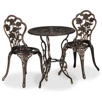 Relaxdays Gartenmöbel Set, 3-teilig, Tisch & 2 Stühle, Vintage