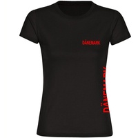 Multifanshop Damen T-Shirt - Dänemark - Brust & Seite