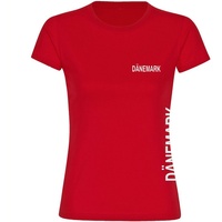 Multifanshop Damen T-Shirt - Dänemark - Brust & Seite