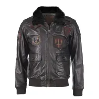 Top Gun Bomber, Lederjacke - Braun - XL