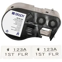 Brady Brady, Etiketten, M4-60-428, metallisierter Polyester, Schwarz auf Silber,