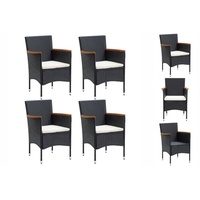 VidaXL Garten-Essstühle 4 Stk. Poly Rattan Schwarz