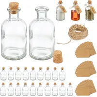 Relaxdays Dekogläser 24er Set, Glasflaschen mit Korken, 125 ml,