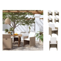 VidaXL Garten-Essstühle mit Kissen 4 Stk. Beige Poly Rattan