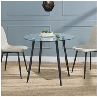 [en.casa] Glastisch Humppila 80x75 cm Schwarz