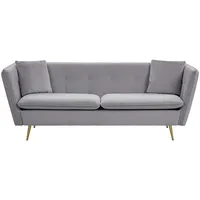 Beliani Sofa Samtstoff grau 3-Sitzer Sofa FREDERICA