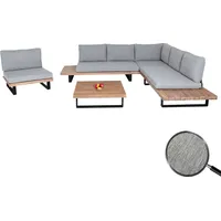 Mendler Garten-Garnitur mit Sessel HWC-H54, Lounge-Set Sofa, Spun Poly