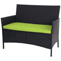 MCW Poly-Rattan Gartenbank Hamar anthrazit Kissen Grün