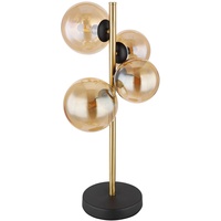 GLOBO Tischlampe Wohnzimmer messing Industrial Tischleuchte Kugel amber LED
