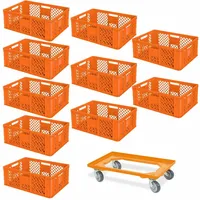 BRB-Lagertechnik BRB 10 Euroboxen, 600x400x240 mm, orange lebensmittelecht +