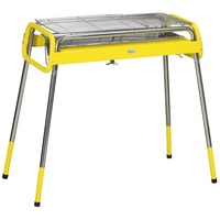 Outsunny Grill, Klappgrill mit 2 Grillrost, Grillplatte, klappbare Beine,