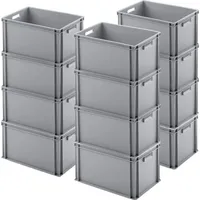 BRB-Lagertechnik BRB 12x Euro-Stapelbehälter, LxBxH 600x400x320 mm, grau
