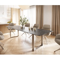 DeLife Esstisch Edge 300x100 Keramik Laminam® Nero Greco Anthrazit