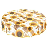 ANRO Tischdecke Wachstischdecke Wachstuch Wachstuchtischdecke Sonnenblumen Sommer Weizen Gelb