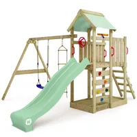 Wickey Spielturm MultiFlyer mit Schaukel & pastellgrüner Rutsche pastellgrün