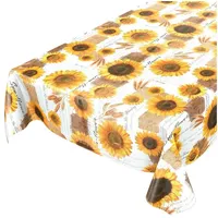 ANRO Tischdecke Wachstischdecke Wachstuch Wachstuchtischdecke Sonnenblumen Sommer Weizen 140