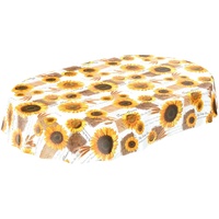 ANRO Tischdecke Wachstischdecke Wachstuch Wachstuchtischdecke Sonnenblumen Sommer Weizen Oval