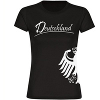 Multifanshop Damen T-Shirt - Deutschland - Adler seitlich -