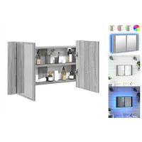 VidaXL LED-Spiegelschrank Grau Sonoma 80x12x45 cm Acryl