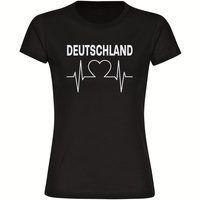 Multifanshop Damen T-Shirt - Deutschland - Herzschlag - Druck