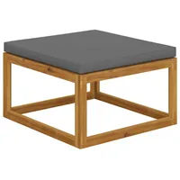 VidaXL Hocker mit Dunkelgrauem Kissen Massivholz Akazie