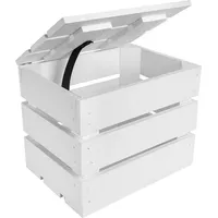 Creative Deco Holzkiste mit Deckel Weiß | 27,5x20x21,5 cm