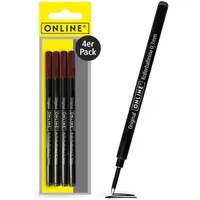 Online Schreibgeräte ONLINE® Rollerball-Minen Gelschreiberminen schwarz 0,7 mm 4