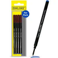 Online Schreibgeräte ONLINE® Rollerball-Minen Gelschreiberminen blau 0,7 mm 4