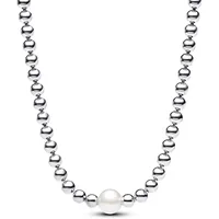 Pandora 393176C01-45 Damen-Kette Süßwasser-Zuchtperle & Kugeln Silber