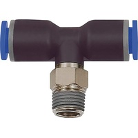 Riegler T-Steckverschraubung »Blaue Serie «, drehbar, R 1/4 außen
